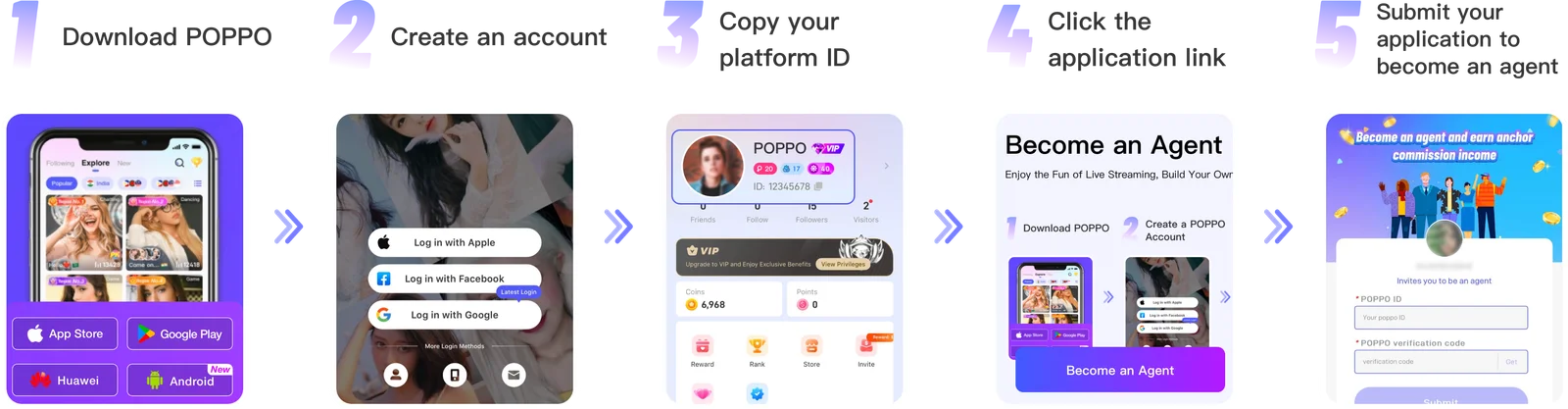 Poppo Live Tutorial: Agency Registration