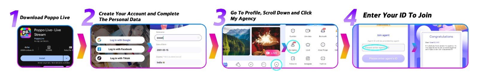 poppo live host registration tutorial step by step